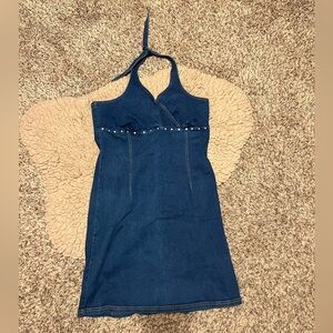Y2K Vintage Jean Halter Dress
